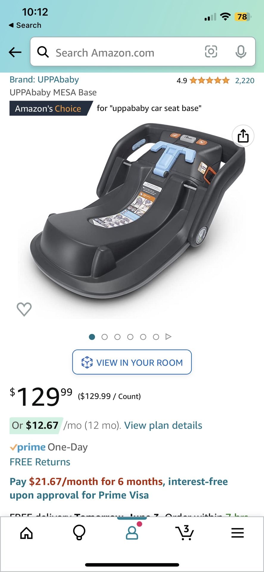 UPPAbaby MESA Base Car Seat Adapter 