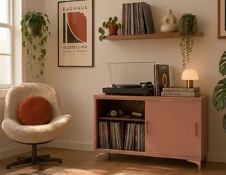 Mid century modern record cabinet