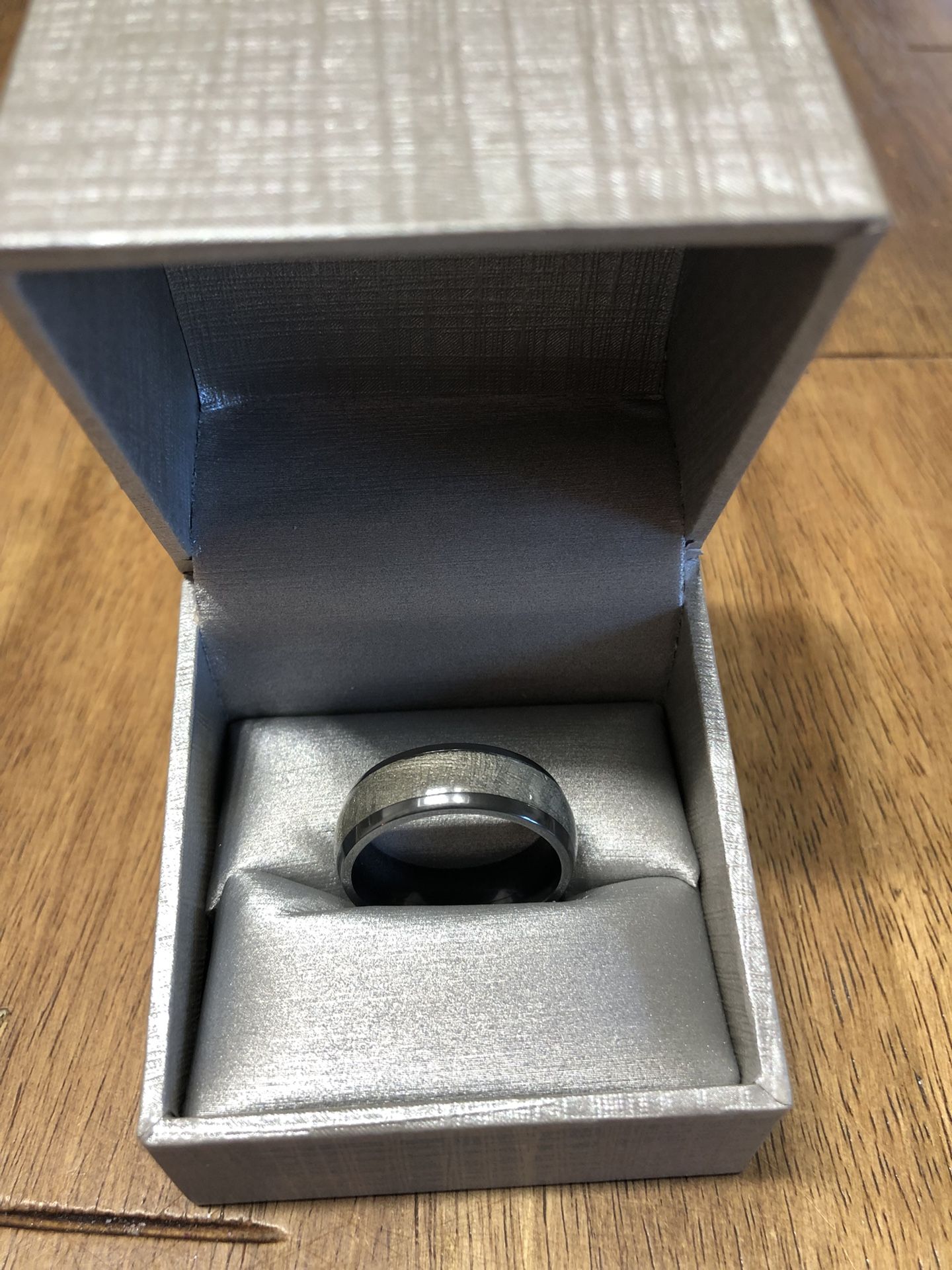 Black Zirconium W/ Meteorite Inlay 8mm Ring