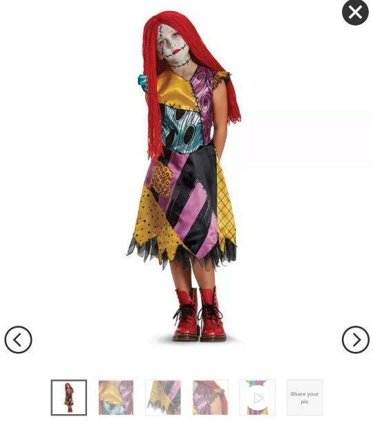 Kids' Deluxe Disney Nightmare Before Christmas Sally Halloween Costume Dress


