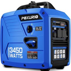 3450-Watt Dual Fuel Inverter Generator for Home Use, 1.6Gallon Large Fuel Tank Up to 8.3 Hours Use, 120V Gas Powered Generator Super Quiet, Sky Blue