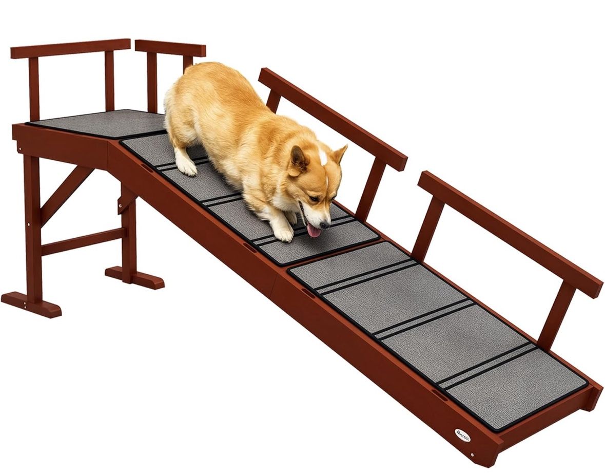 PawHut Dog Ramp, Dog Stairs for Small, Medium & Large Dogs, Pet Ramp for Bed or Couch - New in Box