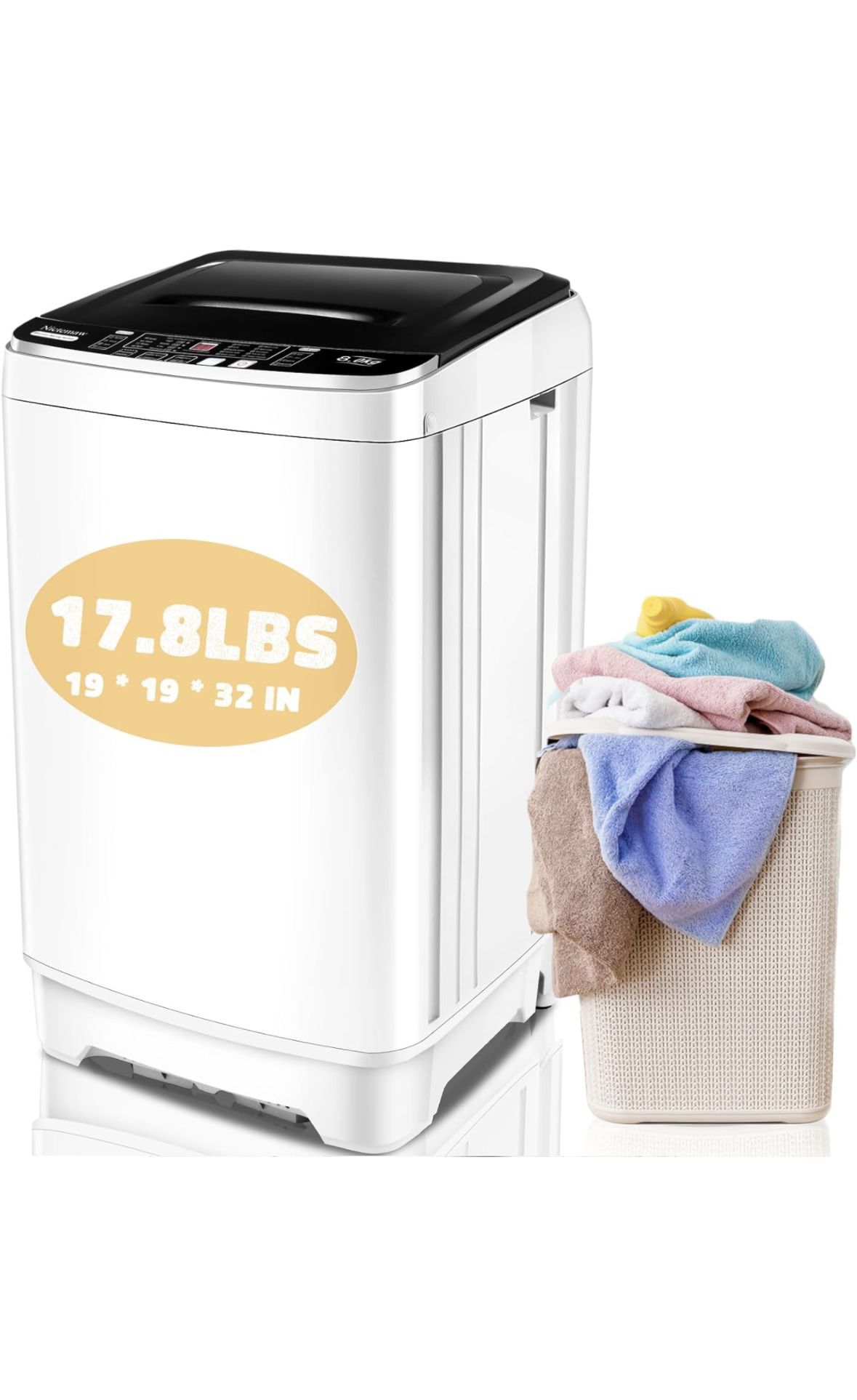 Portable Washer and Spin Dryer Nictemaw 3’x1.5’ 17.8 Lb Grey 