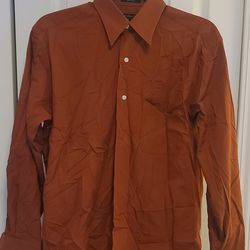 Alexander Julian Colours Long Sleeve Shirt 14-14.5 32/33 Burnt Orange