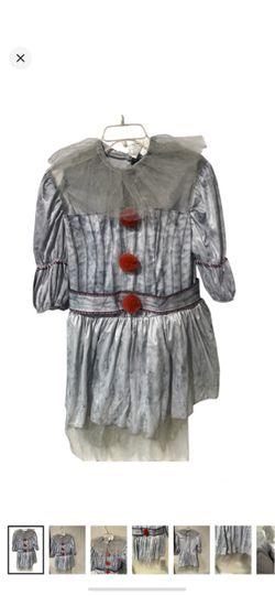 Rubie's pennywise adult Clown Halloween Costume Dress with Red Pom-Poms