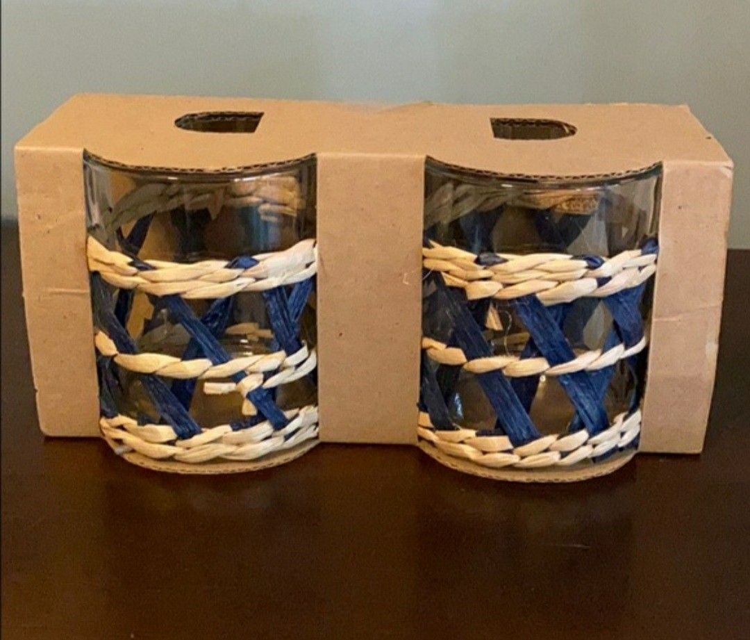 SET OF BLUE WOVEN GLASSES BRAND NEW