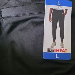 32 Degrees Heat Men's Soft Tech Black Jogger Sweat Pants L