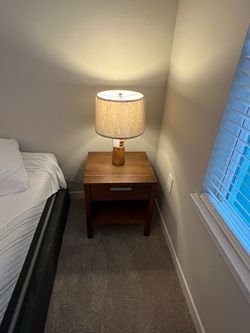 Room & Board Walnut Nightstand with Drawer and Shelf