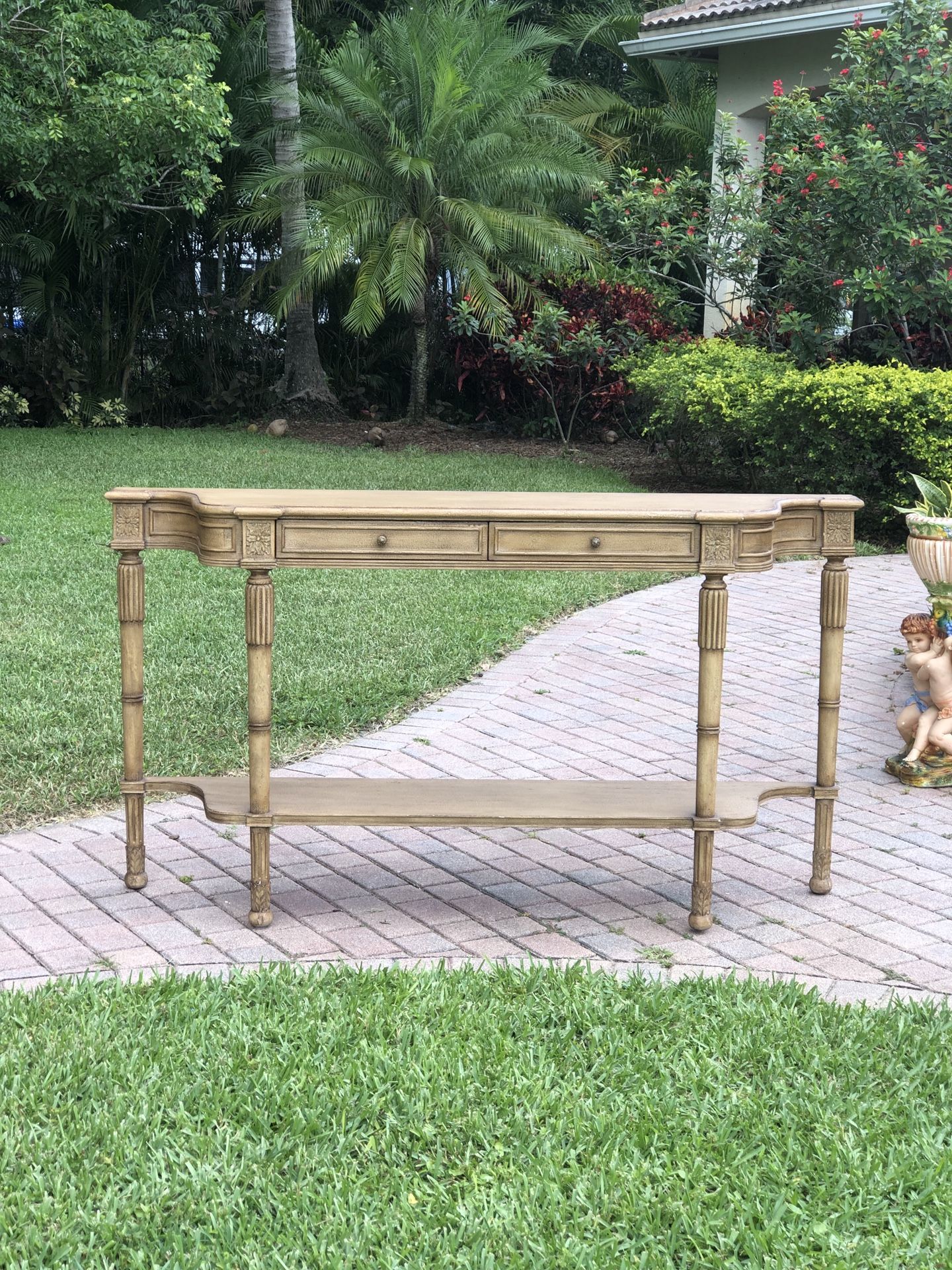 Large Regency Style Wooden Console / Foyer Table - Monarch Fine Furniture For Century