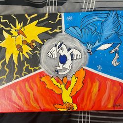 Pokemon Lugia, Zapdos, moltres and Articuno Painting
