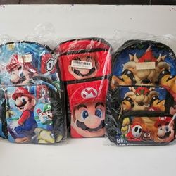 NEW Backpacks - Super Mario - take your pick - 3 PC SET -BACKPACK- LUNCHBOX- PENCIL CASE