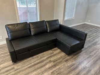 IKEA Leather Couch, Folds Into Queen Bed.