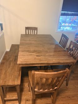 Farmhouse style dining table and chair set