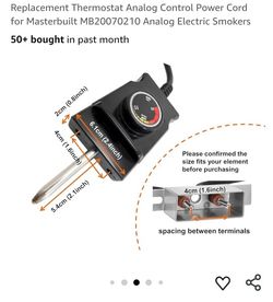 Power Cord HX-001 for Master Built Smoker Parts Analog Control Plug Dial Knob