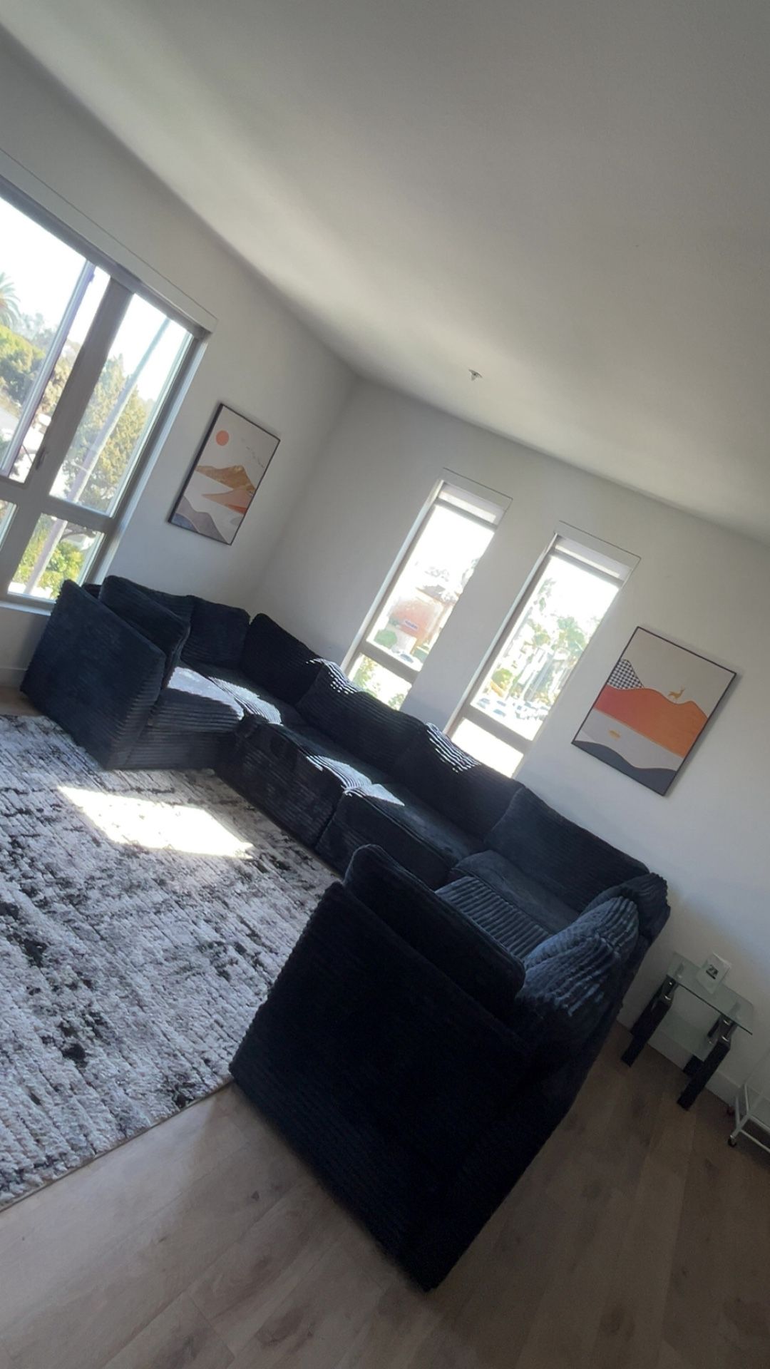 Large Black Sectional