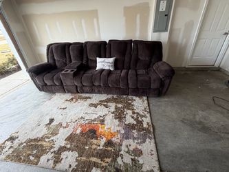 Brown Sectional recliner couch