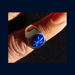 Men's ring, silvertone. Brand New Oval simulated Blue Star Sapphire stone sizes: 9, 10, 15, 16. I am FIRM on the price. Brand new ONLY $30.