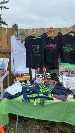 Seahawk shirts, scarves