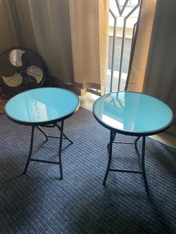 Teal side tables