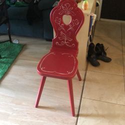 Red German Wooden Chair 
