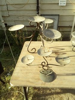 2 vintage Wrought Iron Multi-Arm Candelabra Stand
