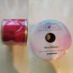 Brand new Pink Easter wire ribbon