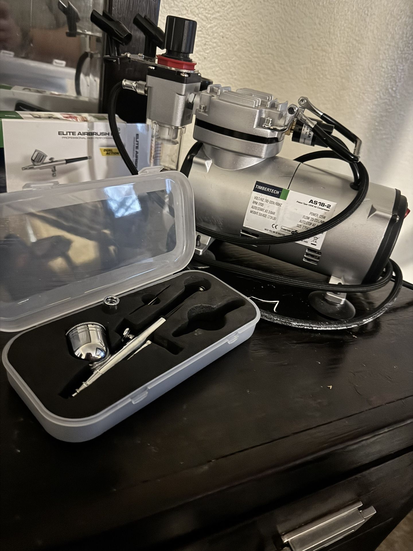 TIMBERTECH Airbrush Compressor AS18-2, Basic Mini Compressor,