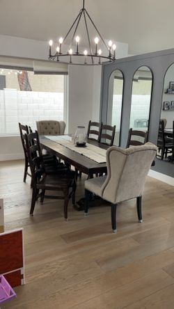 Used Pottery Barn dining table with chairs