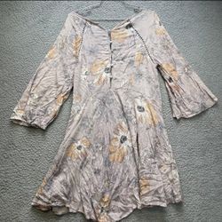 Free People Blouse Top Womens Size 8 Floral Long Sleeve Shirt