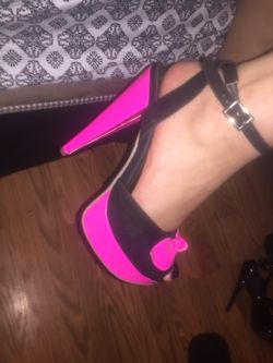 Pink playboy bunny heels