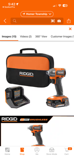 18V SubCompact Brushless Cordless Impact Driver Kit with 2.0 Ah Battery, Charger, and Tool Bag