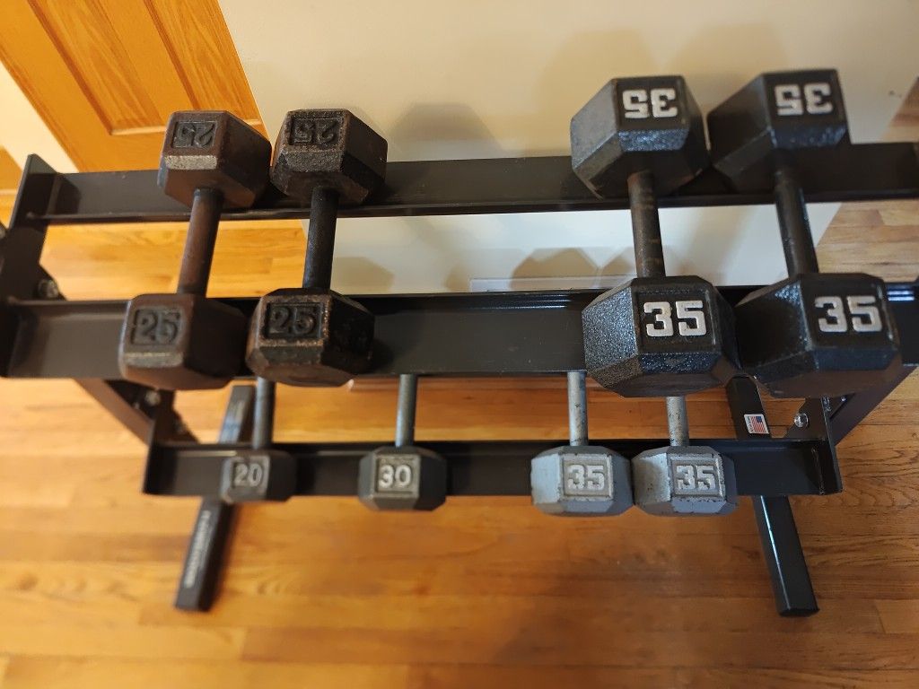 Spare Dumbbells 20lb, 25lb, 30lb 35lb