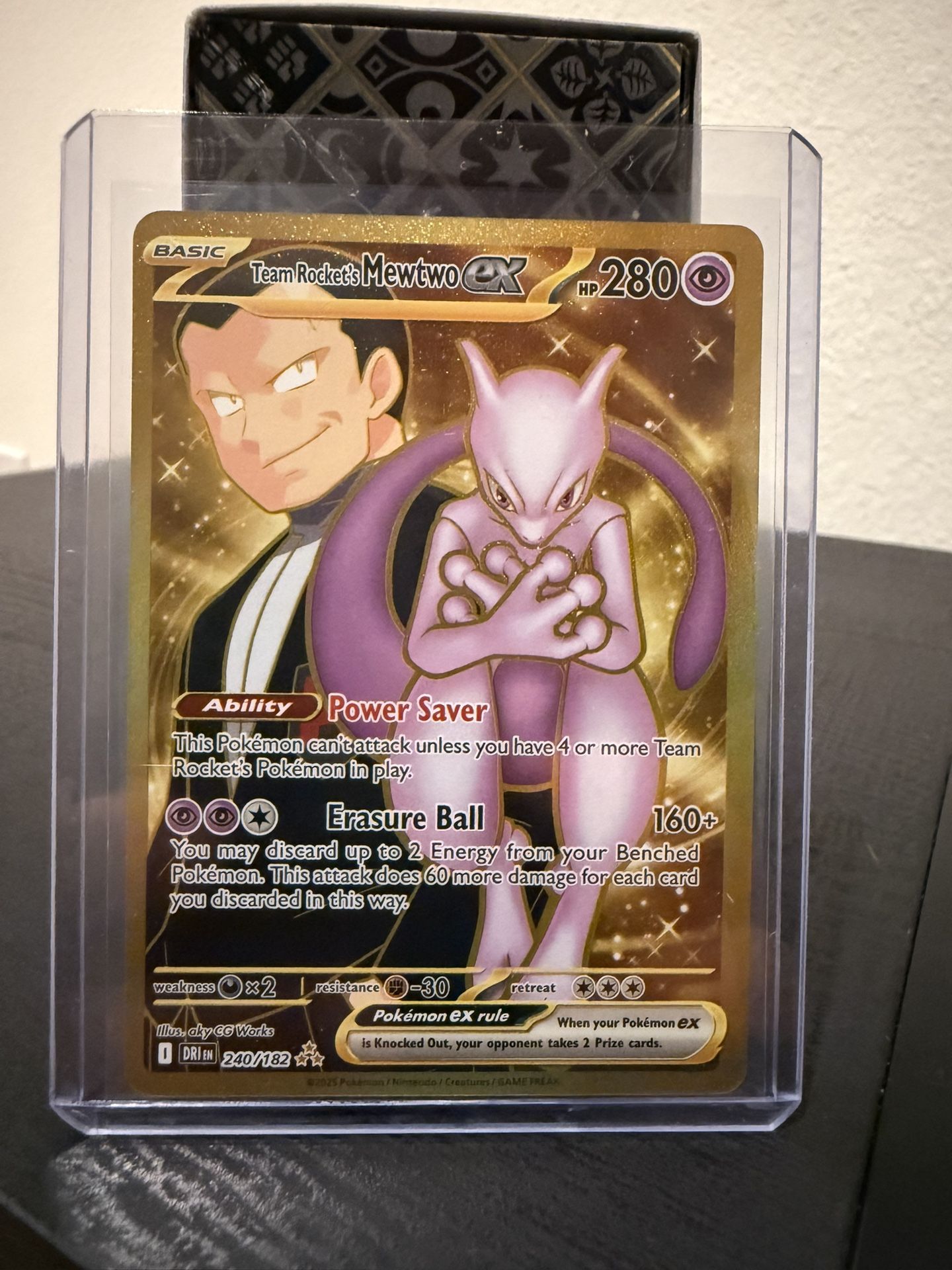 Pokemon Destined Rivals CHASE CARD- Gold Team Rockets Mewtwo!!!