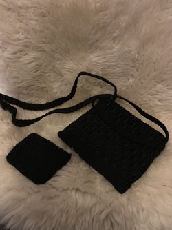 Black Cross Body Purse with matching wallet