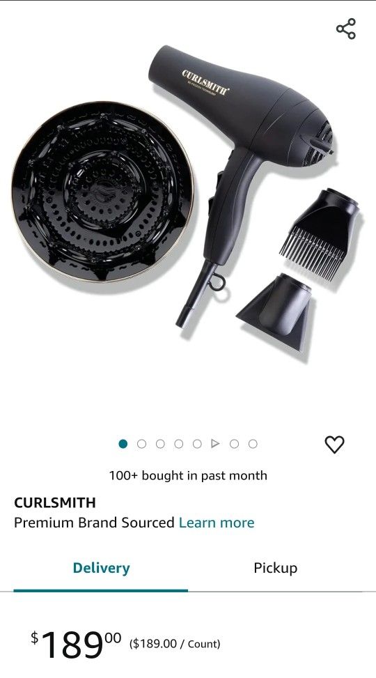 CURLSMITH Defrizzion Hair Dryer with Extra Large Diffuser, for