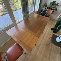 Danish Mid-Century Modern Teak Draw-Leaf Dining Table
