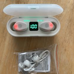 White Bluetooth 5.0 Earbuds TWS Wireless Headphones Headset Stereo Samsung Android iPhone Earphone Gift.