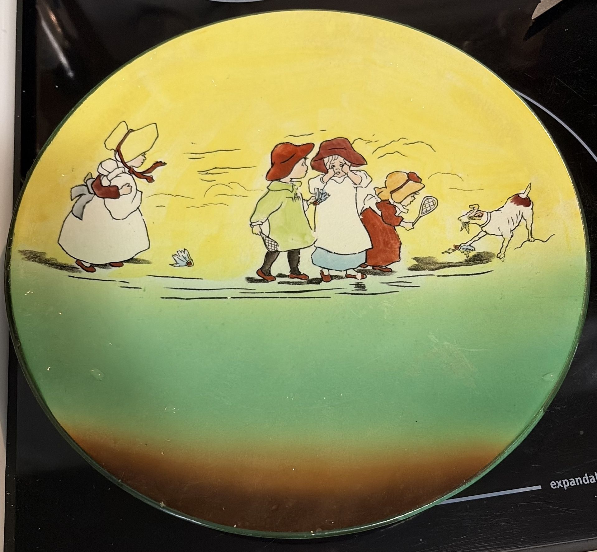 ANTIQUE LAUGHLIN'S DREAMLAND HOMER LAUGHLIN DREAMLAND BADMITION PLATE