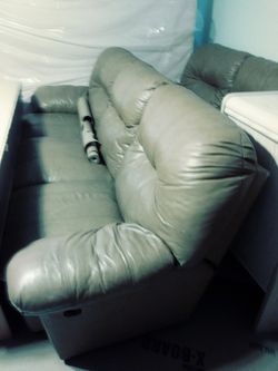 Leather couch and loveseat