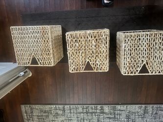 3 wicker storage cubes