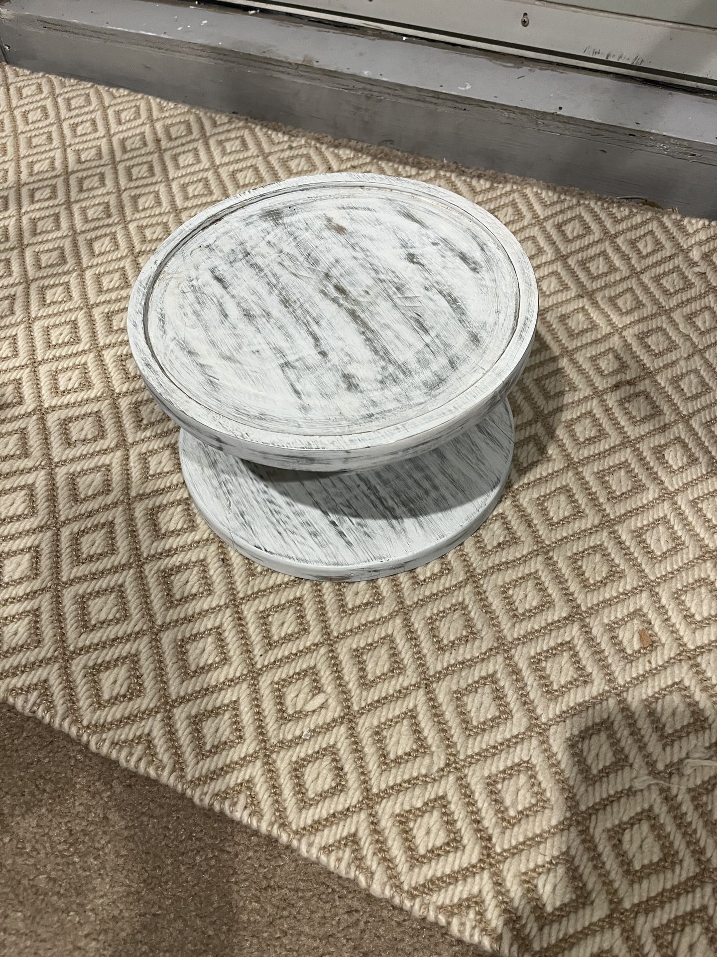 Rustic Wooden Cake Stand approx H6” x10.5 round