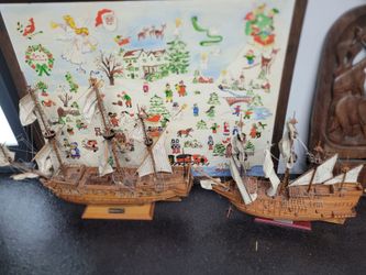 Large wood ship replicas