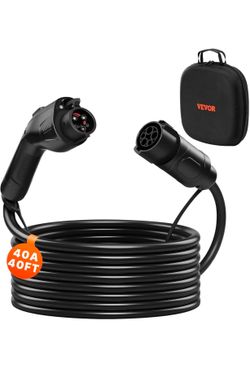 EV Charger Extension Cable, 40Amp 40 ft J1772 Extension Cord
