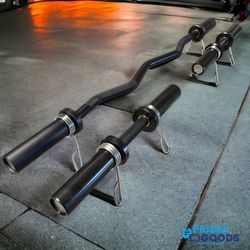 Brand New Curl Ez Easy Bar Barbell + Dumbbells Loadable Handles Olympic  Home Gym Equipment 