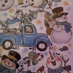 Snowman window cling set