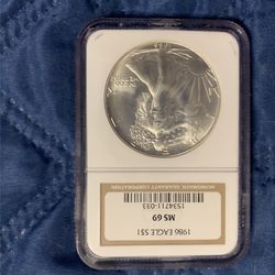 1986 Silver Eagle Graded MS 69