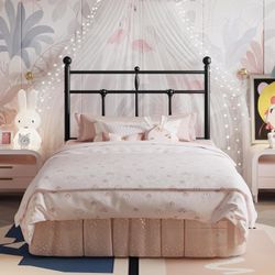 Twin Size Metal Platform Bed Frame with Victorian Vintage Headboard/Under Bed Storage/No Box Spring Needed/Easy Assembly/Noise Free/Mattress Foundatio