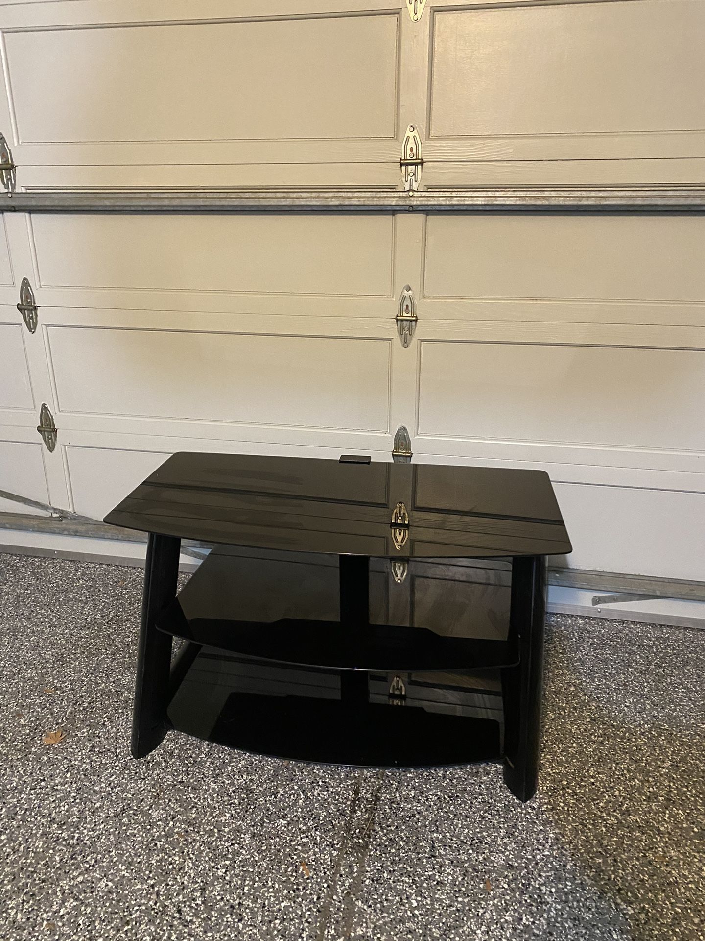 Black glass TV stand 