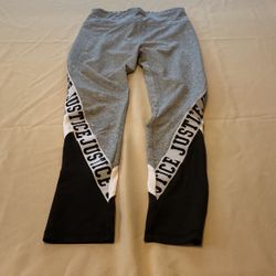 Girls Justice Gray Black And White Leggings Size 14/16