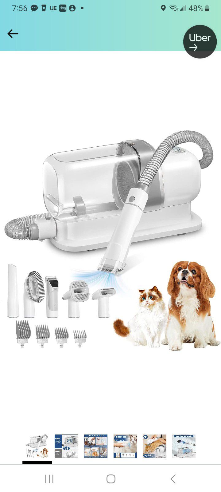 Pet grooming vacuum kit